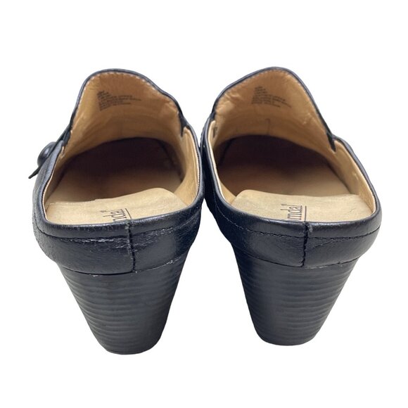 Björndal Women's Black Leather Gena Backless Slip On Comfort Clog Shoes Sz 8.5M - Picture 5 of 9